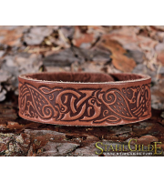  Leather Bracelet Cuff Wristband  Celtic Knotwork  Vikings Nordic Talisman Amulet  Carving Leather 